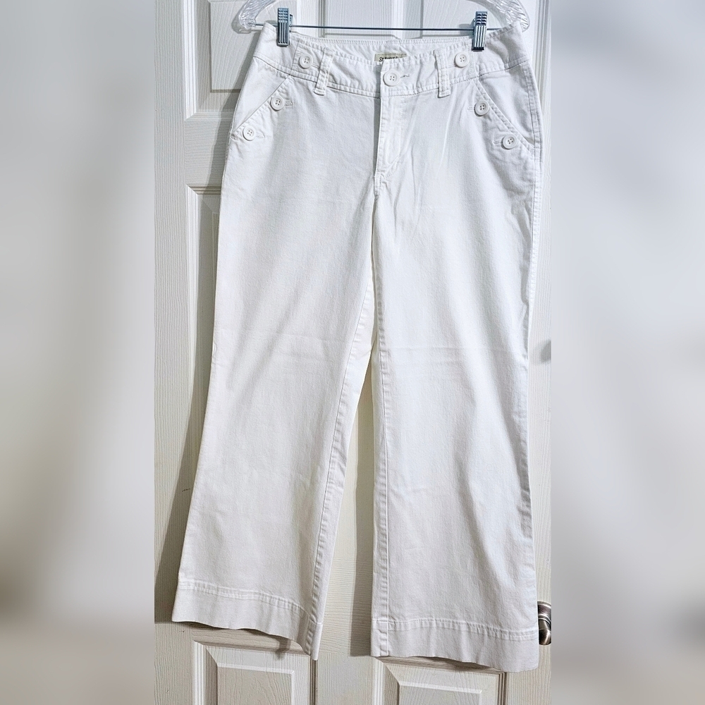 St. John's Bay White Wide Leg Minimalist Pants Size 8 - Picture 3 of 5